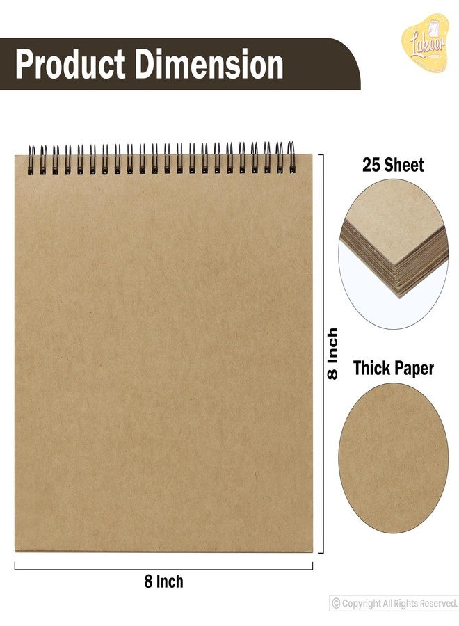 Lakeer Kraft Sketchbook - 8x8 inch|250 GSM-25 Sheets, for Sketching, Drawing, Panting, etc - Image 4